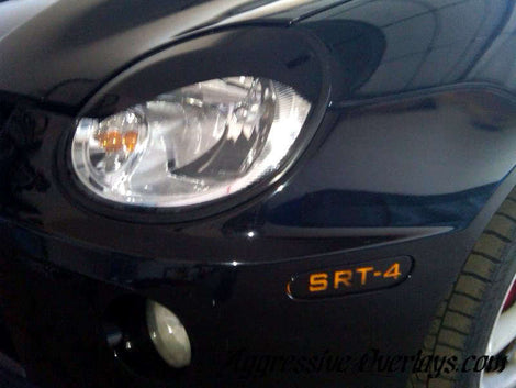 SRT 4  S STYLE  Overlays vinyl  Neon  Head light  Gloss Black  Dodge  CURVE EYELID  COLOR BLACK