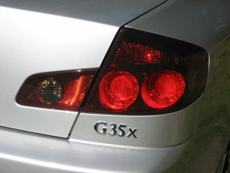 Tail Light Film  Smoked  Shade Vinyl  Sedan  Overlay  Infiniti  GTR Style  G35  brake lights  2 holes cutout