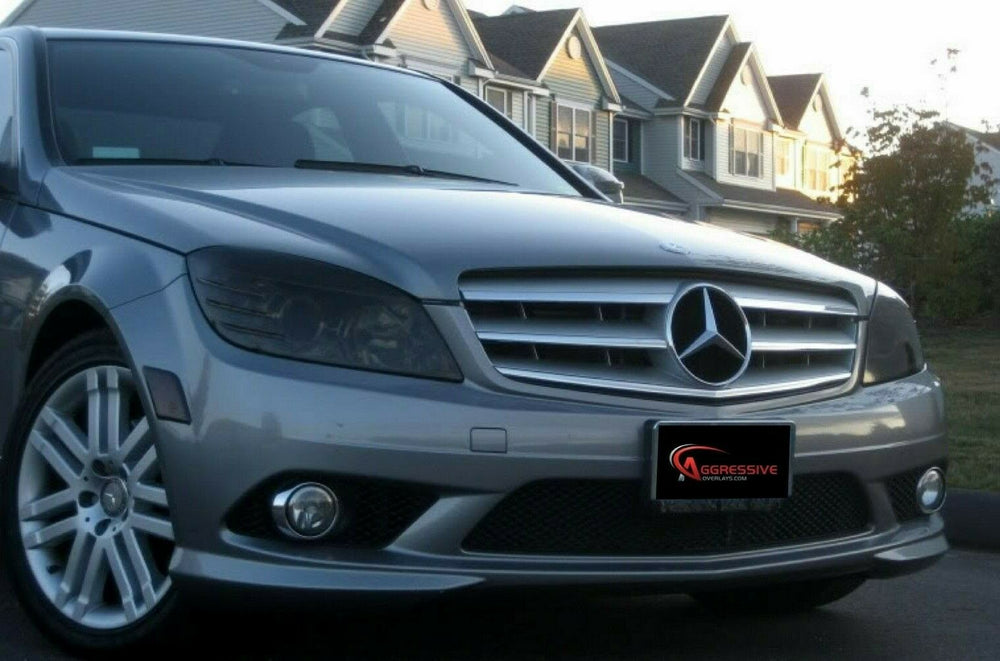 Smoke  Mercedes Benz  Head Light  front Shades  cut tint film  Covers  C350  C300  C-Class