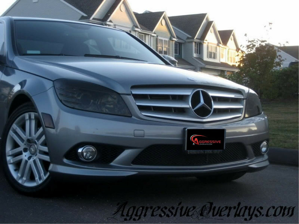 vinyl  Overlay Tint  Mercedes  Light Smoked  Headlight  Front Lighting  C350  C300  C-Class